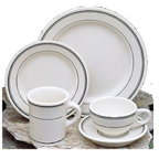 Thumbnail image #2 for Steelite International Homer, Green Band HL2041 8-1/4" Round Rolled-Edge China Plate, Green Band Case of 3 Dozen
