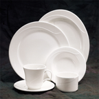 Thumbnail image #2 for 1880 Hospitality Eclipse by Oneida® F1100000149 Bone China Plate, 10-1/4" Round, Medium Rim, Asymmetric Embossed Design, White 1 Dozen