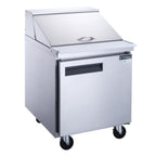 Thumbnail image #1 for Dukers Appliance Co., USA Ltd. DSP29-12M-S1 1-Door Mega Top Sandwich/Salad Prep Table, 12-Pan, Bottom-Mount Refrigeration