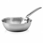 Thumbnail image #1 for JB Prince De Buyer S485 24 9.5-Inch Round-Bottom Sauté Pan, Brushed 18/10 Stainless Steel, Riveted Handle