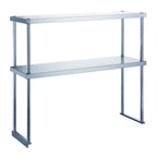 Thumbnail image #1 for Dukers Appliance Co., USA Ltd. DCOS-1874 Double Stainless Steel Overshelf, 73-3/4"W x 18"D x 32"H, 20 Gauge