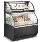 Thumbnail image #1 for USR Brands Marchia MSTAR48 Open-Air Refrigerated Display Case, 47.2"W, 3-Tier Shelves, Dual-Service, Rear Refrigeration