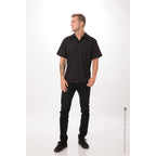 Thumbnail image #1 for Chef Works CSCV-BLK-5XL Cook Shirt, Short Sleeve, Snap Front, Poly/Cotton, Black, 5XL