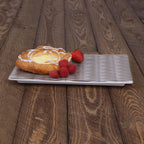 Thumbnail image #2 for G.E.T. Jewel - EGS M10638RC-CH Melamine Rectangular GN 1/4 Tray, White with Chocolate Decal, 10-1/2"L x 6-3/8"W x 3/4"H Case of 3