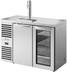 Thumbnail image #5 for 48-Inch Two-Section Flat-Top Refrigerated Draft Bar Cooler with 1 Beer Column, Solid and Glass Doors, Stainless Steel