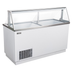 Thumbnail image #2 for Black Diamond 67-3/4-Inch Ice Cream Dipping Cabinet with Glass Canopy and Dual Glass Lids, 12 Tub Display / 8 Tub Storage