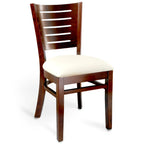 Thumbnail image #1 for JustChair Manufacturing W11618-PS Laser-Cutout Wood-Back Side Chair with Upholstered Padded Seat, Beech Wood Frame
