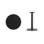 Thumbnail image #2 for Flash Furniture XU-RD-24-BLKTB-TR18-GG Round Pedestal Dining Table, 24" Diameter, 31-1/8"H, Black Laminate Top, Black PVC Edge