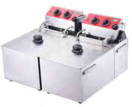 Product image #2 for Serv-Ware EF-06L-2 Dual Tank Countertop Electric Fryer, 1.5 Gallons Per Basin