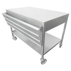 Thumbnail image #2 for IMC/Teddy WTS-2836-16 Mobile Serving Table, Stainless Steel Top, Undershelf, V Tray Slide, Casters, 36"W x 28"D