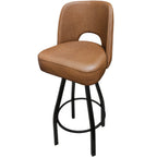 Thumbnail image #2 for Oak Street SL9136 Swivel Bar Stool with Upholstered Cutout Back, Bucket Seat, Black Powder-Coat Frame and Footring