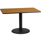 Thumbnail image #1 for Flash Furniture XU-NATTB-3048-TR24-GG Rectangular Pedestal Dining Table, 48"W x 30"D, Natural Laminate, Black PVC Edge