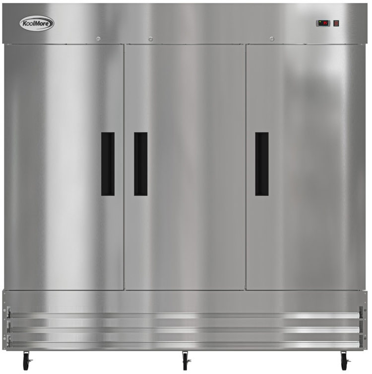 Product image #10 for KoolMore 81-Inch Three-Section Reach-In Refrigerator, 72 Cu. Ft., Bottom-Mount, Stainless Steel