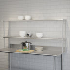 Thumbnail image #2 for Flash Furniture NH-OSD-1272-GG Stainless Steel Double Overshelf, 72"W x 12"D, 2-Tier, 18-Gauge