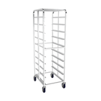 Thumbnail image #1 for Winholt Equipment AL-1810B-XB Mobile Aluminum End-Load Pan Rack, Full Height, Open Sides, Holds Up to 10 18-Inch Trays