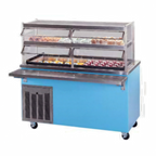 Thumbnail image #1 for Piper Products/Servolift Eastern Reflections R4-CB Mobile Refrigerated Cold Pan Serving Counter, 4-Pan, Stainless Steel Top, Enclosed Base