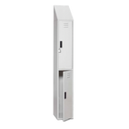 Thumbnail image #1 for Tarrison Products Ltd. TS-L12602P Single-Column Floor-Mounted Locker, 2 Compartments, Stainless Steel, Beige, 12"W x 15"D x 79"H