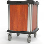 Thumbnail image #1 for Dinex Phantom DXPPHPT10MP 10-Tray Pass-Through Meal Delivery Cart with Self-Latching Door, Maple Finish, 8-Inch Casters