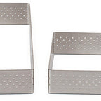 Thumbnail image #2 for JB Prince De Buyer M678 7 Square Stainless Steel Tart Ring, 7.8" x 7.8" x 0.75"
