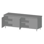 Thumbnail image #1 for SPG International Universal Stainless 8CBT-30HD Enclosed Stainless Steel Work Table with Hinged Doors, 96"W x 30"D, 16-Gauge 300 Series Top