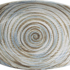 Thumbnail image #1 for International Tableware Moroccan™ MR-13 Porcelain Oval Platter, 11 x 6-1/2 in, Cream with Soft Blue & Brown Swirls 1 Dozen