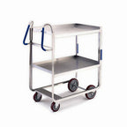 Thumbnail image #1 for Lakeside Manufacturing ERGO-ONE 7020 Stainless Steel Utility Cart, 2-Tier Solid Shelves, 700 lb Capacity
