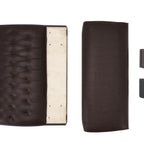 Thumbnail image #1 for ATSMFG ATS AT&S-EZS-K42-BT-BRN Single Restaurant Booth, 42"H, Brown Upholstery, Button-Tufted Elm Wood Top and End Caps, Dark Walnut Finish