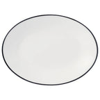Thumbnail image #1 for Libbey Porcelana Linea 114232 Porcelain Oval Platter, 13-1/2"W x 1-3/8"H, Black
