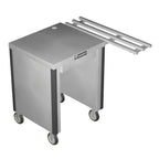Thumbnail image #1 for Caddy T-251-R Cashier Register Stand, 36-1/4"W x 37"D x 34"H, Stainless Steel Top, Right Folding Tray Slide, Locking Cash Drawer