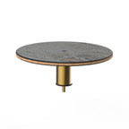 Thumbnail image #1 for Steelite Mogogo, Modular MGCIAY06GBXX Round Display Shelf, 18" Diameter x 6-1/2"H, Gray Slate Laminated Wood, Brushed Brass Segment