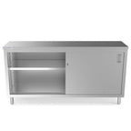 Thumbnail image #1 for USR Brands Prepline PC-3072 Stainless Steel Enclosed Base Work Table with Sliding Doors, 72 x 30 in, 16-Gauge 430 Stainless