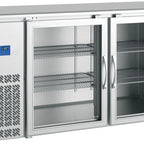 Thumbnail image #5 for BK Resources SSBB-2G-61 61-Inch Stainless Steel Back Bar Refrigerator with 2 Glass Doors and Bottom-Mounted Refrigeration