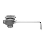 Thumbnail image #1 for Fisher DrainKing 29033 Twist Waste Valve with Flat Strainer, Overflow Body, Chrome Finish, 3-1/2" Sink Opening