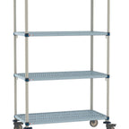 Thumbnail image #1 for Metro MetroMax Q MQ-2448G-80-M4 Mobile Starter Polymer Shelving Unit, 24"W x 48"D x 80"H, 4-Tier