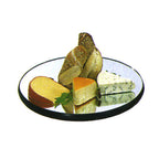 Thumbnail image #1 for Lakeside Manufacturing 292 Round Rimless Mirror Tray, 34" Glass with Wood Backing, Black Vinyl Edges