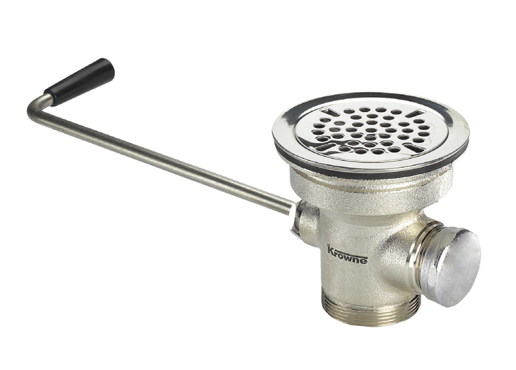 Product image #2 for Krowne Twist Waste Valve with 1-1/4 Inch Overflow Outlet and 3-1/2 Inch Sink Opening