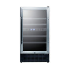 Thumbnail image #1 for Summit Commercial SWC182ZADA Commercial Wine Cooler, 28-Bottle, Dual Temperature, ADA Height, Black, 17-3/4"W