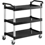 Thumbnail image #1 for ATSMFG Mama Lucy MLY-UBC-4220BK ATS MFG 3-Tier Utility Cart, 42"W x 20"D x 38"H, 450 lb Capacity, Black