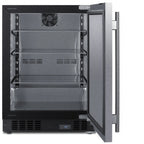 Thumbnail image #2 for Summit Commercial SCR610BLSD Undercounter Refrigerator, 1 Section, 5.0 cu. ft., Solid Stainless Steel Reversible Door, Black Exterior