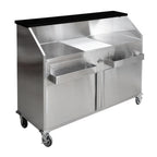 Thumbnail image #1 for Omcan USA 48067 Portable Bar, 61"W x 23"D x 47"H, Ice Bin with Drain, Speed Rails, Stainless Steel