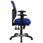 Thumbnail image #2 for Flash Furniture HL-0001-BL-GG Adjustable-Height Swivel Task Chair with Mesh Back, Upholstered Seat and Casters