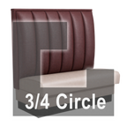 Thumbnail image #1 for ATSMFG ATS AT&S-ATQ-W48-6CH GR8 William Three Quarter Circle Booth, single, 48" x 90" x 90" x 48"long x 48" high, 6-channel back, removable sinuous