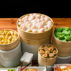 Thumbnail image #2 for Korin Inc TK-304-04-25 Round Bamboo Dim Sum Steamer with Lid, 10-inch Diameter x 6-3/10-inch Height