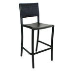 Thumbnail image #1 for Grosfillex Java UT927037 Stacking Barstool, Armless, Indoor/Outdoor, Synthetic Wicker Back, Aluminum Seat & Frame, Bronze Case of 8