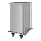 Thumbnail image #1 for Dinex TQ DXPTQC2T1D18 Enclosed Stainless Steel Meal Delivery Cart, 1 Compartment, 18-Tray Capacity