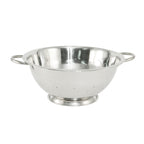 Thumbnail image #1 for CAC China SMCD-8 Stainless Steel Colander, 8 qt., 13-3/8" Diameter, Handled and Footed Case of 12