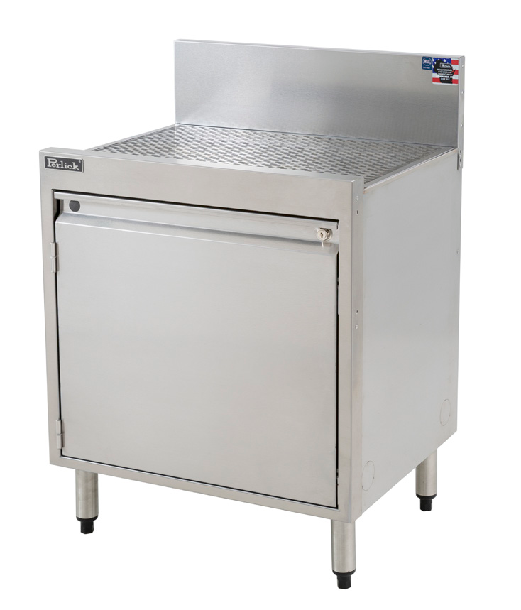 Product image #5 for Perlick Top Shelf 24-Inch Freestanding Underbar Storage Cabinet with Drainboard Top, Stainless Steel