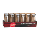 Thumbnail image #1 for TableCraft Products Cash & Carry C132-12 Single Salt/Pepper Shaker, 3 oz, Glass with Stainless Steel Top Case of 4