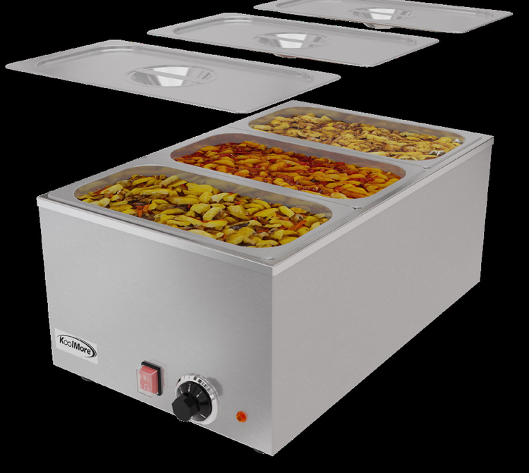 Product image #5 for KoolMore 3-Section Electric Countertop Food Warmer, 6 Qt. Per Pan