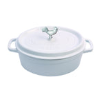 Thumbnail image #1 for Zwilling J.A. Henckels Staub® 1024461 Enameled Cast Iron Oval Dutch Oven, 5.75 qt, White, Induction Ready, with Cover